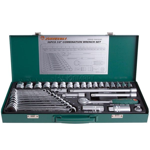 Juego de Dados 36 Piezas S04H3536S Jonnesway Juego de Dados 3/8