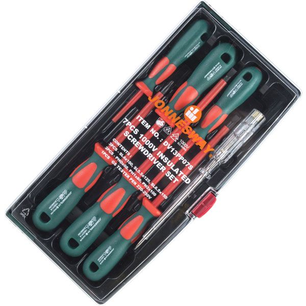 Juego Destornilladores Aislados 1000 Volts DV13PP07S Jonnesway Juego Destornilladores Aislados