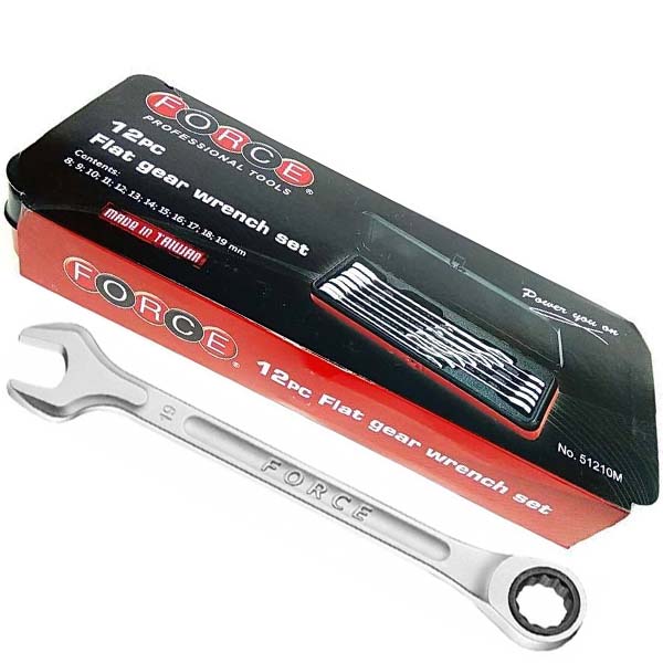 Juego de Llaves Punta Corona con Chicharra 8-19mm. Force 51210M