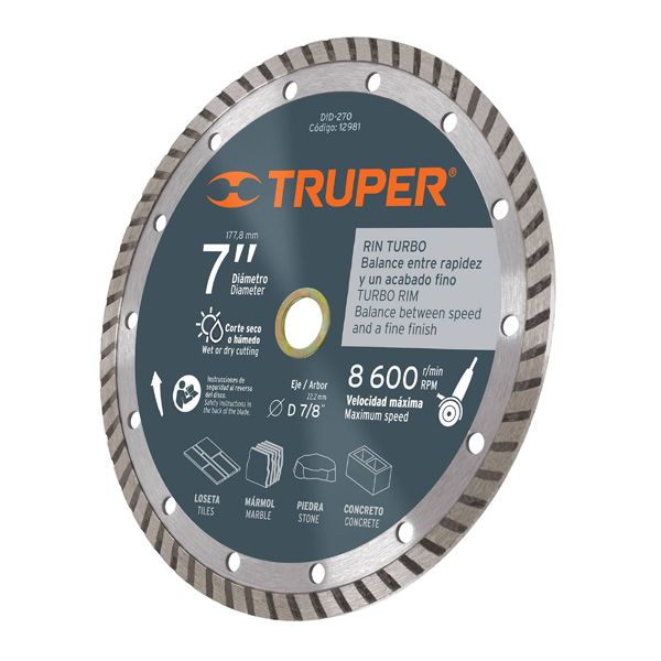 disco-corte-diamantado-continuo 7 DID-270 Truper Disco de Corte diamantado Turbo 7"