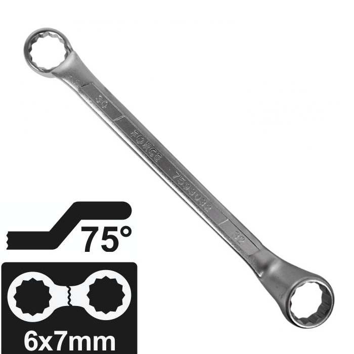 llave corona corona acodada 6X7 mm. Force 7590607 llave-acodada-6X7-mm.-Force-7590607