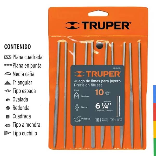 juego de limas truper lijo-10 juego-de-limas-truper-lijo-10