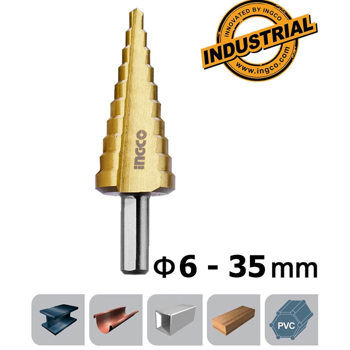 broca escalona 6-35 mm ingco aksds63503 broca-escalona-6-35-mm-ingco-aksds63503